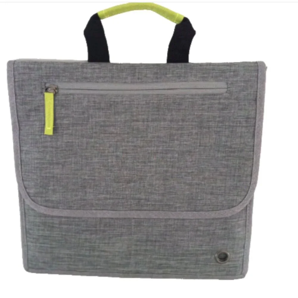 So Mine Travel Organizer Carry Case Ash Gray Lime Tablet Device Bag New NIP